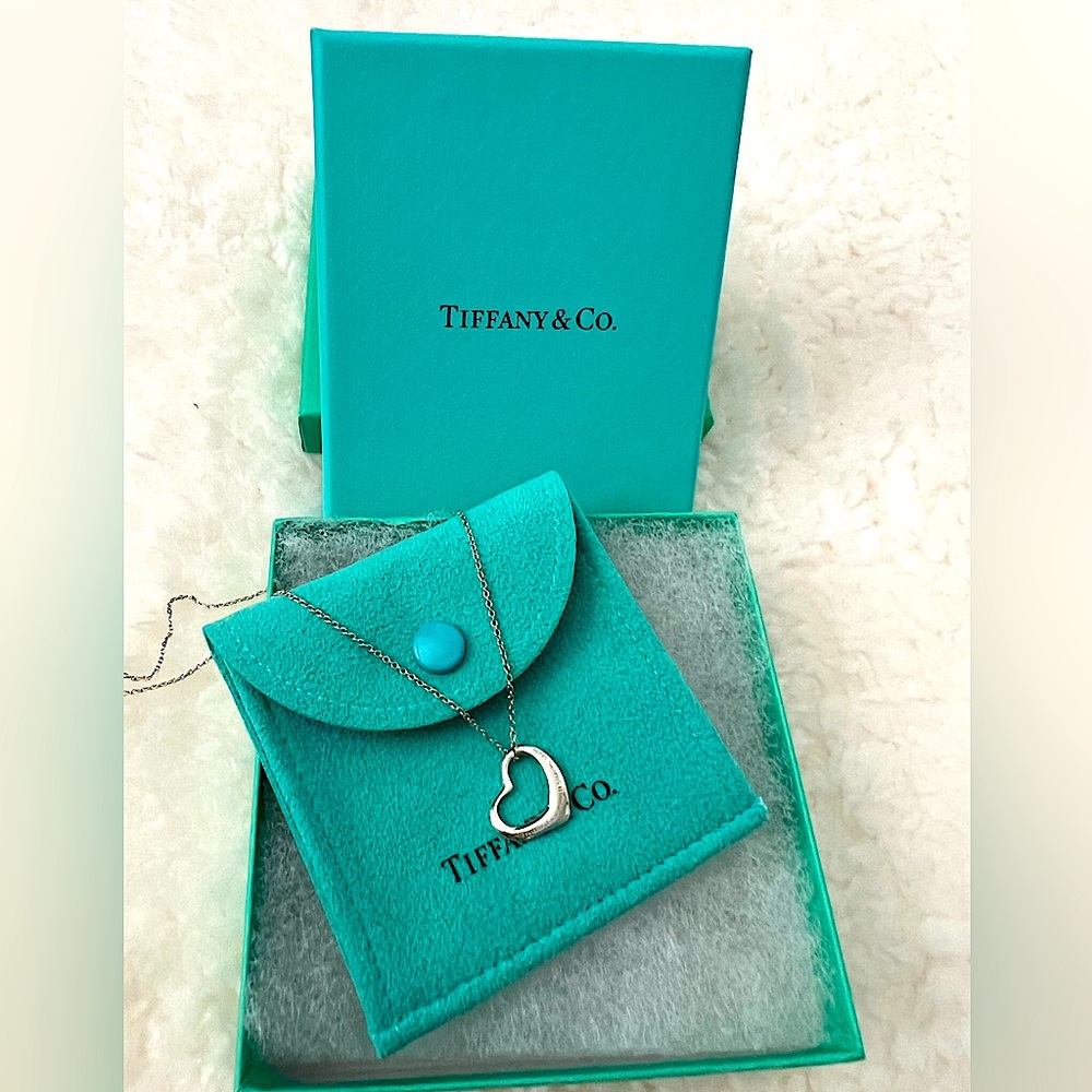 Tiffany's Elsa Peretti 7 mm open heart silver 925 necklace
